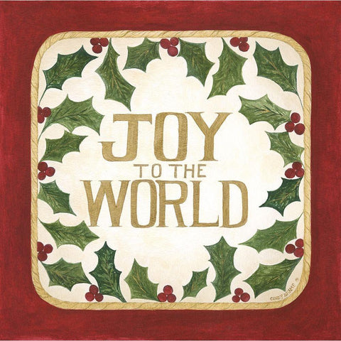Joy to the World White Modern Wood Framed Art Print by Shamp, Cindy
