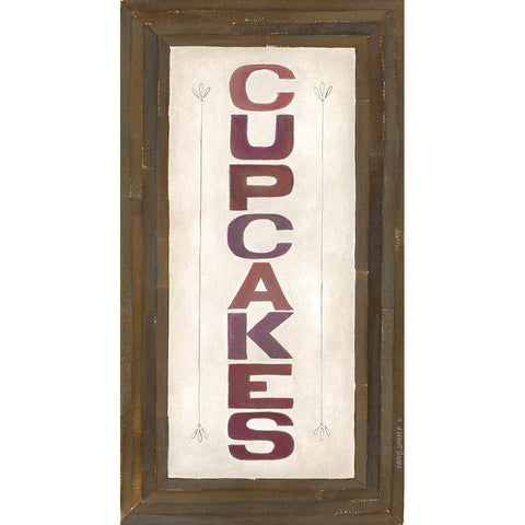 Cupcakes Black Modern Wood Framed Art Print by Shamp, Cindy