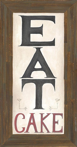 Eat Cake White Modern Wood Framed Art Print with Double Matting by Shamp, Cindy