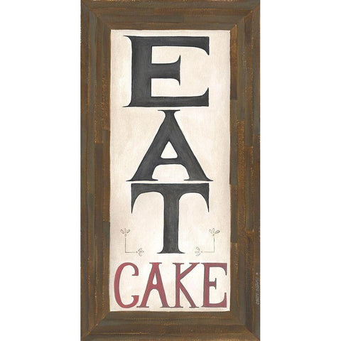 Eat Cake White Modern Wood Framed Art Print by Shamp, Cindy