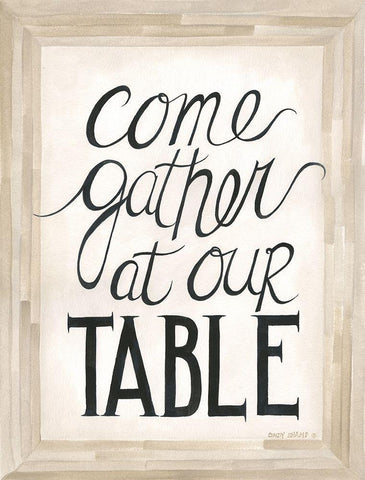 Our Table White Modern Wood Framed Art Print with Double Matting by Shamp, Cindy