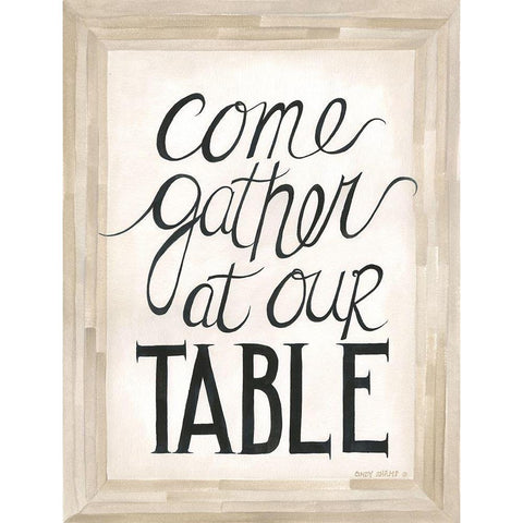 Our Table Black Modern Wood Framed Art Print by Shamp, Cindy