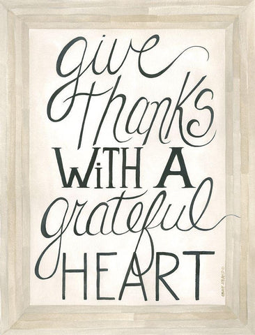 Grateful Heart White Modern Wood Framed Art Print with Double Matting by Shamp, Cindy