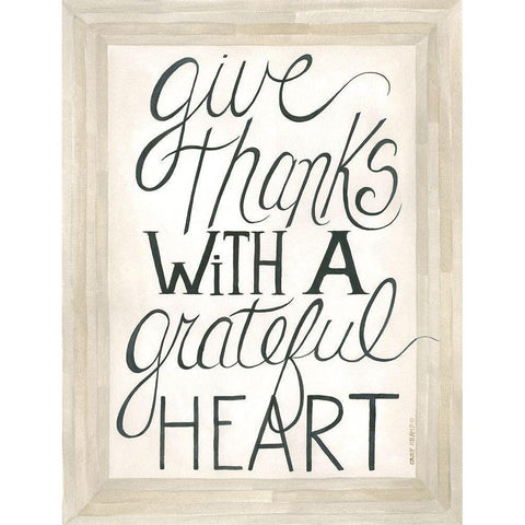 Grateful Heart White Modern Wood Framed Art Print by Shamp, Cindy