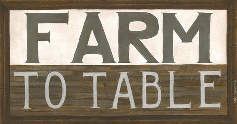 Farm to Table White Modern Wood Framed Art Print with Double Matting by Shamp, Cindy