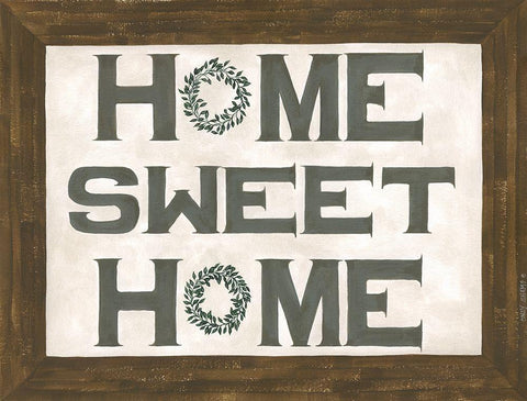 Home Sweet Home Black Ornate Wood Framed Art Print with Double Matting by Shamp, Cindy