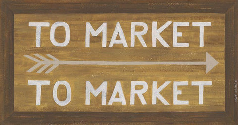 To Market White Modern Wood Framed Art Print with Double Matting by Shamp, Cindy