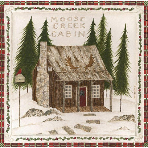 Moose Creek Cabin Black Modern Wood Framed Art Print by Shamp, Cindy