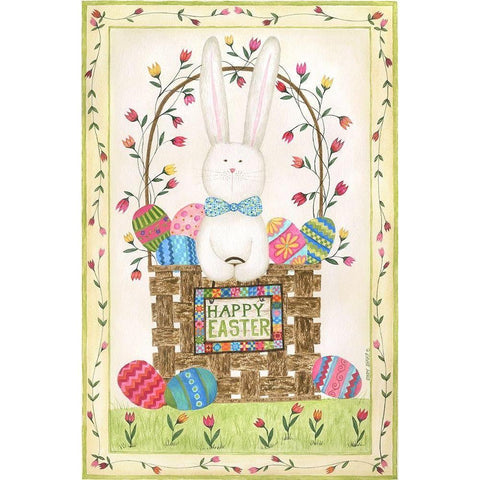 Happy Easter Basket Black Modern Wood Framed Art Print by Shamp, Cindy
