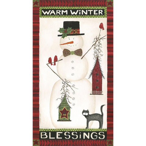 Warm Winter Blessings Gold Ornate Wood Framed Art Print with Double Matting by Shamp, Cindy