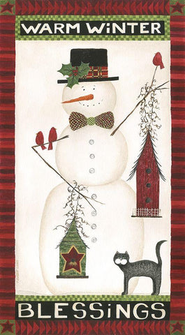 Warm Winter Blessings White Modern Wood Framed Art Print with Double Matting by Shamp, Cindy