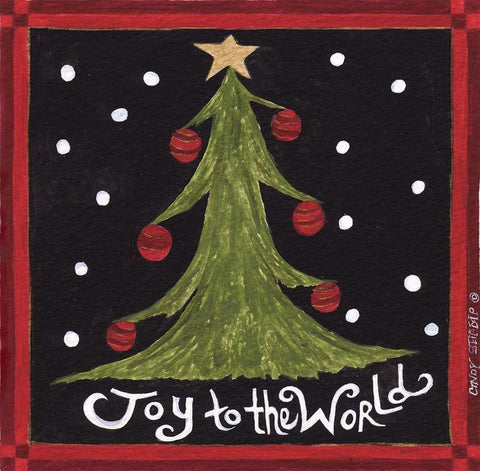 Joy to the World White Modern Wood Framed Art Print with Double Matting by Shamp, Cindy