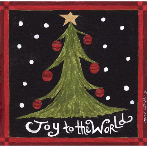 Joy to the World Black Modern Wood Framed Art Print by Shamp, Cindy