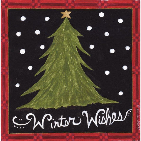 Winter Wishes Black Modern Wood Framed Art Print by Shamp, Cindy