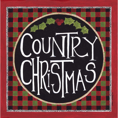 Country Christmas Black Modern Wood Framed Art Print by Shamp, Cindy