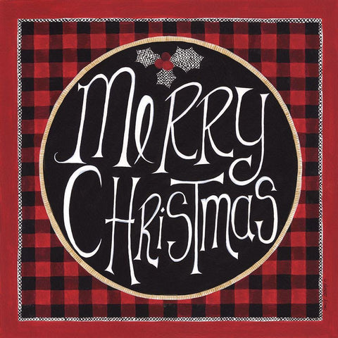 Merry Christmas White Modern Wood Framed Art Print with Double Matting by Shamp, Cindy