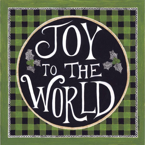 Joy to the World Black Modern Wood Framed Art Print with Double Matting by Shamp, Cindy