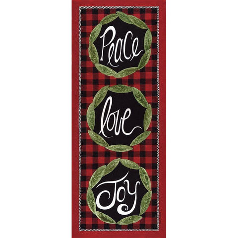 Peace Love Joy Black Modern Wood Framed Art Print with Double Matting by Shamp, Cindy