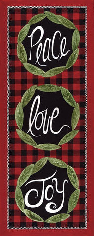 Peace Love Joy White Modern Wood Framed Art Print with Double Matting by Shamp, Cindy
