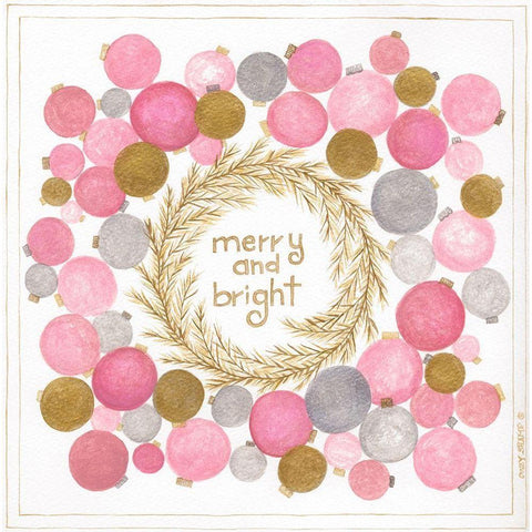 Merry and Bright Black Modern Wood Framed Art Print by Shamp, Cindy