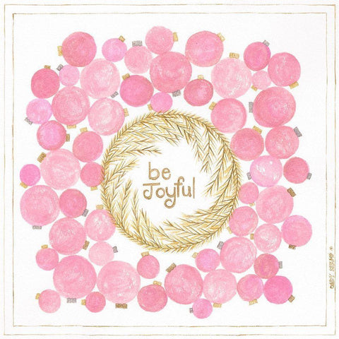 Be Joyful Black Modern Wood Framed Art Print with Double Matting by Shamp, Cindy