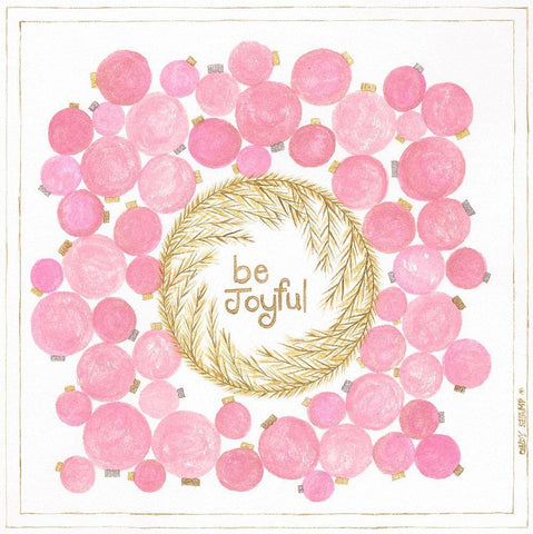 Be Joyful White Modern Wood Framed Art Print with Double Matting by Shamp, Cindy