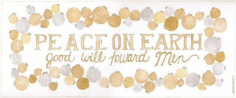 Peace on Earth White Modern Wood Framed Art Print with Double Matting by Shamp, Cindy