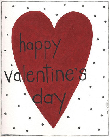 Happy Valentines Day White Modern Wood Framed Art Print with Double Matting by Shamp, Cindy