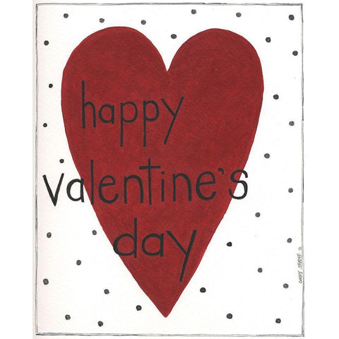 Happy Valentines Day Black Modern Wood Framed Art Print by Shamp, Cindy