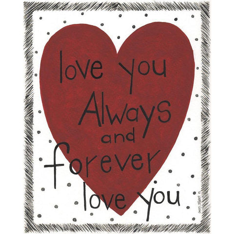 Always and Forever Black Modern Wood Framed Art Print with Double Matting by Shamp, Cindy