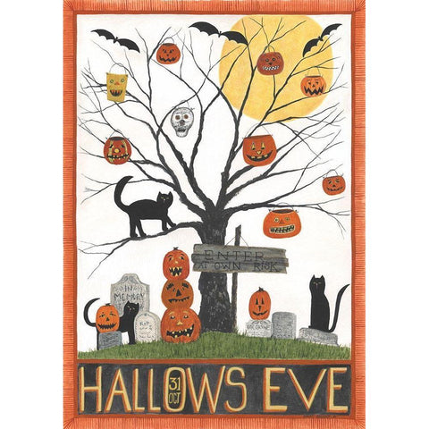 Hallows Eve Black Modern Wood Framed Art Print with Double Matting by Shamp, Cindy