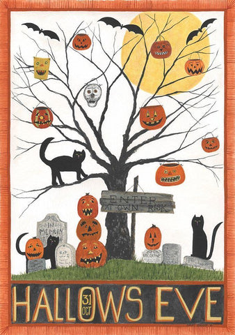 Hallows Eve Black Ornate Wood Framed Art Print with Double Matting by Shamp, Cindy