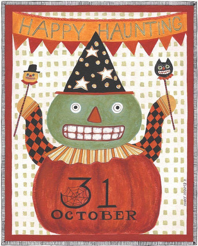 Happy Haunting Black Ornate Wood Framed Art Print with Double Matting by Shamp, Cindy