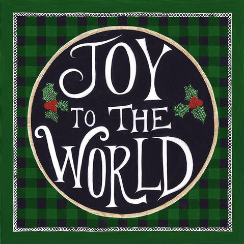 Joy to the World Black Ornate Wood Framed Art Print with Double Matting by Shamp, Cindy