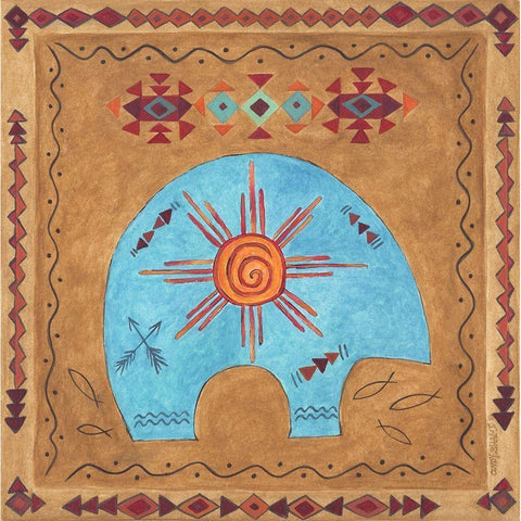 Desert Bear Black Modern Wood Framed Art Print by Shamp, Cindy