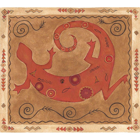 Desert Lizard Black Modern Wood Framed Art Print with Double Matting by Shamp, Cindy