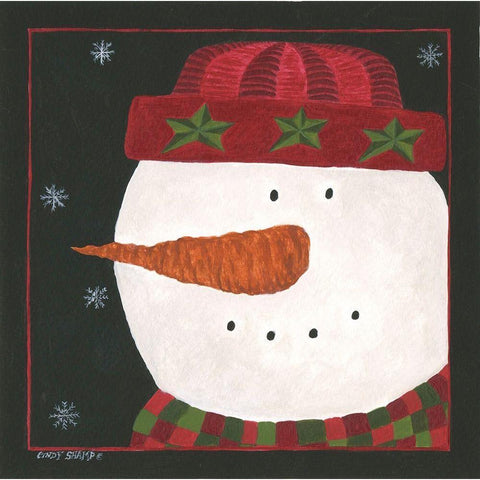 Snowman I Black Modern Wood Framed Art Print by Shamp, Cindy