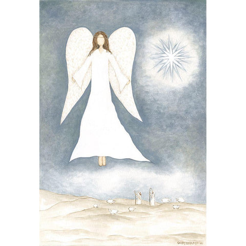 Angel Black Modern Wood Framed Art Print with Double Matting by Shamp, Cindy