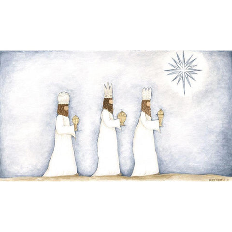 3 Kings White Modern Wood Framed Art Print by Shamp, Cindy