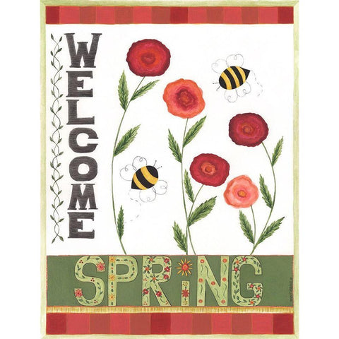 Welcome Spring II Gold Ornate Wood Framed Art Print with Double Matting by Shamp, Cindy