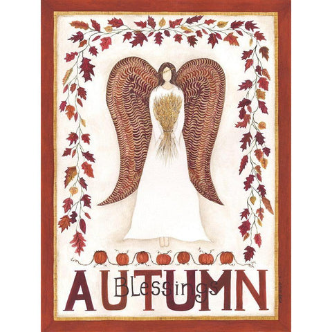 Autumn Blessings Black Modern Wood Framed Art Print by Shamp, Cindy