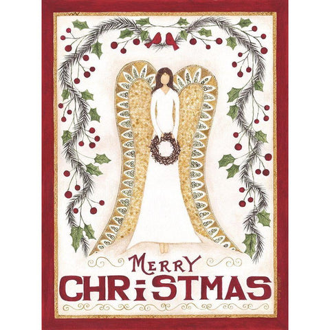 Christmas Angel White Modern Wood Framed Art Print by Shamp, Cindy