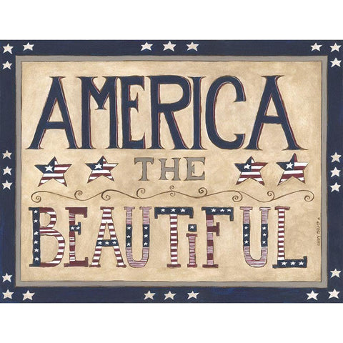 America the Beautiful White Modern Wood Framed Art Print by Shamp, Cindy