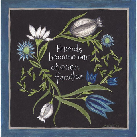 Blue Flowers I White Modern Wood Framed Art Print by Shamp, Cindy