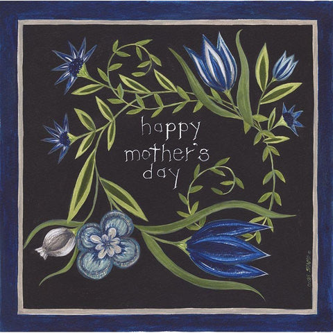 Blue Flowers II Gold Ornate Wood Framed Art Print with Double Matting by Shamp, Cindy