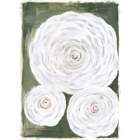 Big White Flowers II White Modern Wood Framed Art Print by Shamp, Cindy