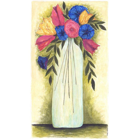 Abstract Flowers II Black Modern Wood Framed Art Print by Shamp, Cindy