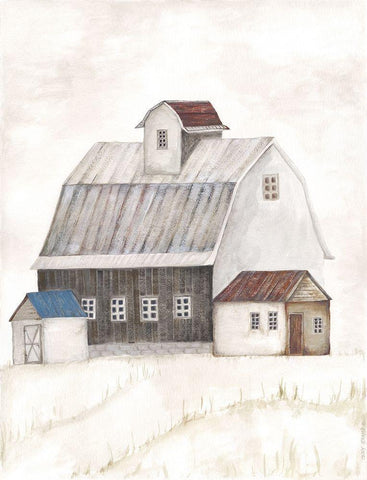 Barn II Black Ornate Wood Framed Art Print with Double Matting by Shamp, Cindy