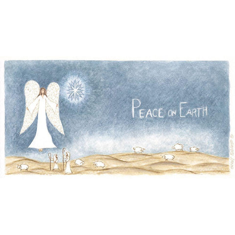 Peace on Earth Angel White Modern Wood Framed Art Print by Shamp, Cindy