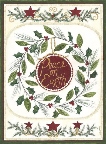 Peace on Earth White Modern Wood Framed Art Print with Double Matting by Shamp, Cindy